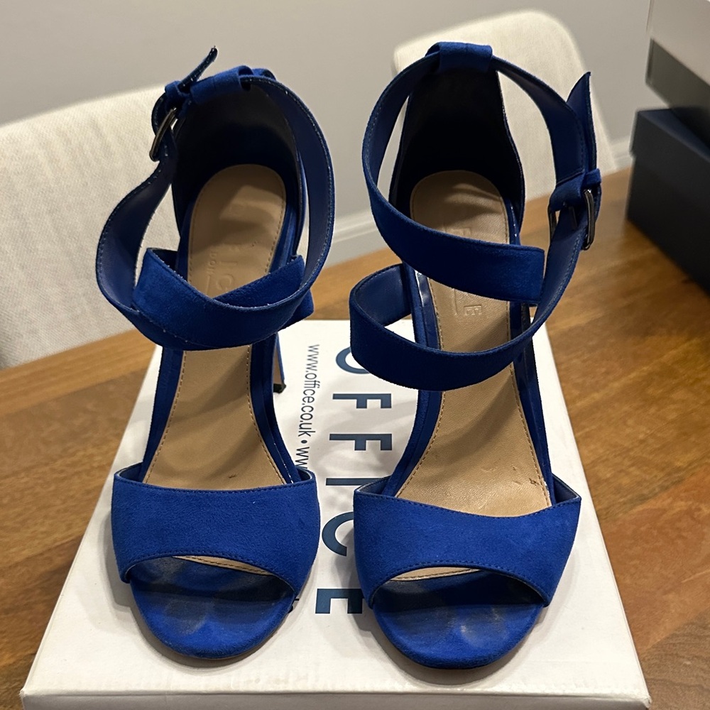 Women's Royal Blue Strappy High Heel Sandals